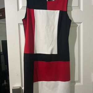 Shelby & Palmer ( sz 16 )Colorblock Sleeveless Dress - Red, Black, and White